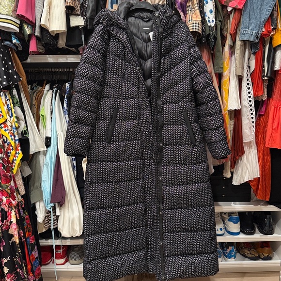 Mackage Black Wool Coat with Belt - Picture 12 of 17